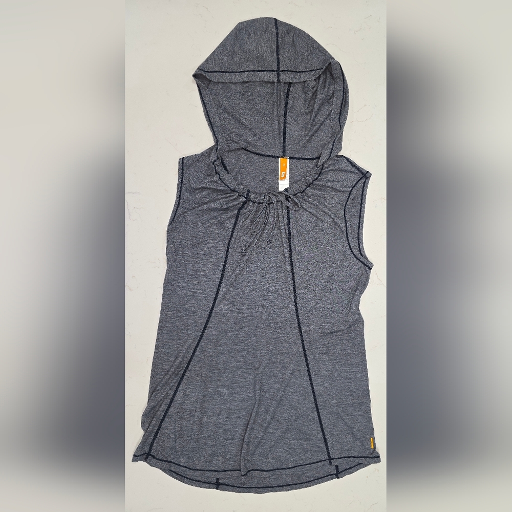 LUCY Active Wear Sleeveless W/ Hoodie Navy Womens Shirt Size S